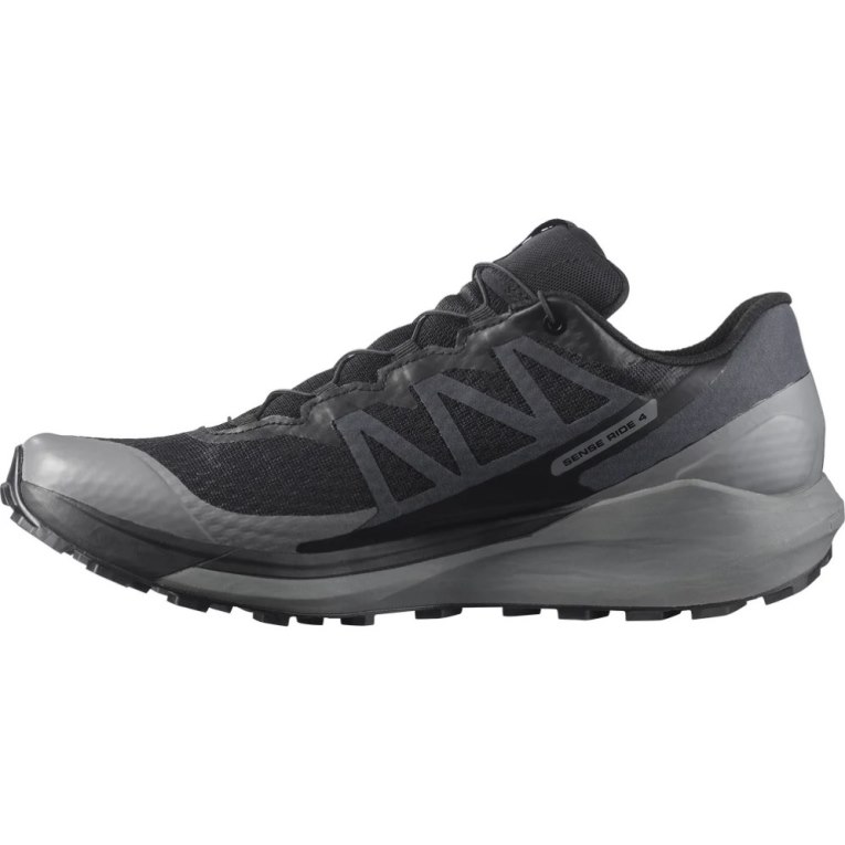 Tenis Para Trail Running Salomon Sense Ride 4 GTX Invisible Fit Hombre Negros | MX OTZS679